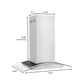 ZLINE Alpine Series Convertible Island Mount Range Hood in Stainless Steel (ALP70IS) dimensional diagram and measurements.