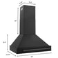 ZLINE Black Stainless Steel Range Hood with Black Stainless Steel Handle and Size Options (BS655-BS) dimensional diagram and measurements.