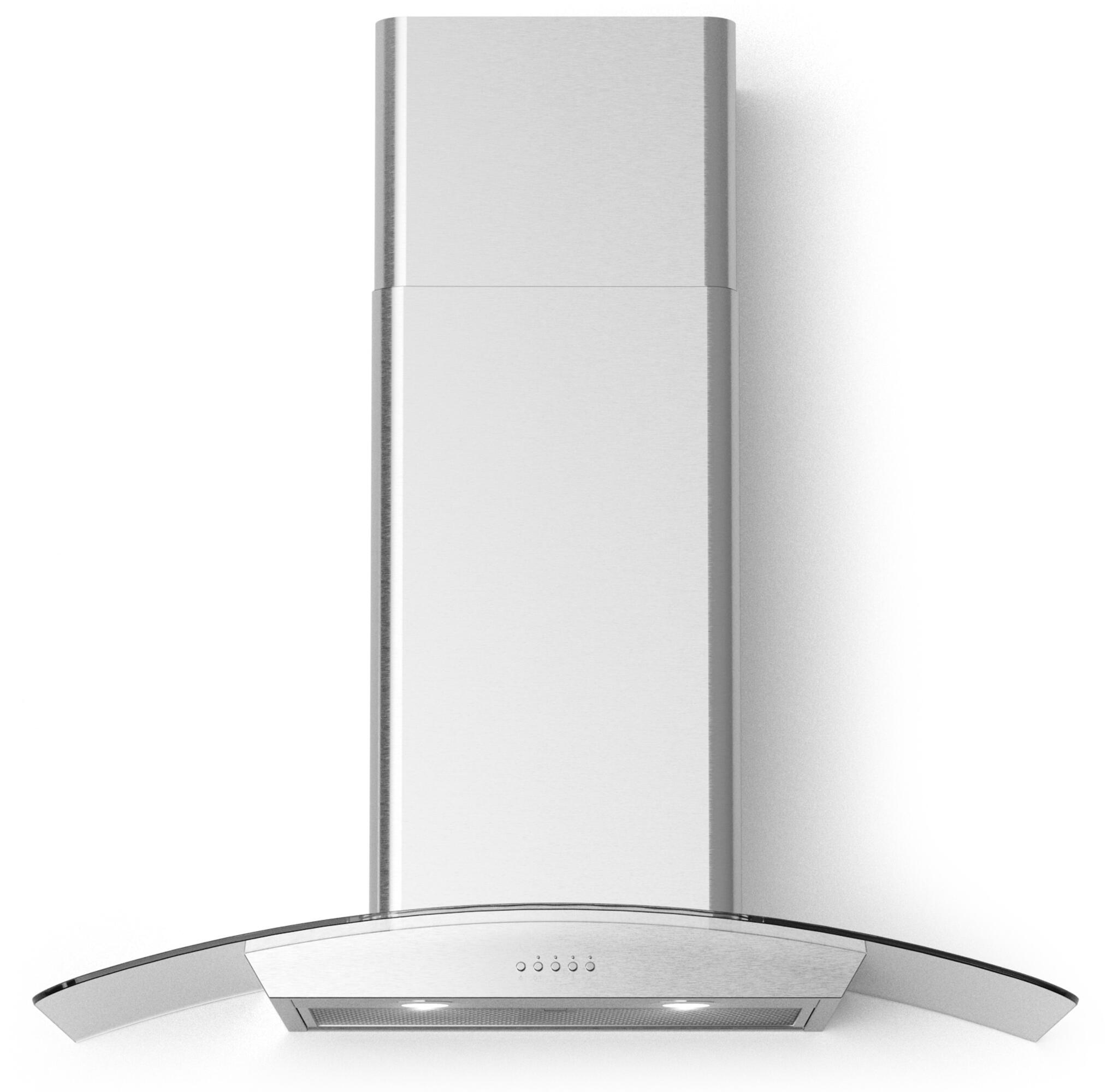 Forté Cortivo Wall Mount Glass Canopy Range Hood with 600 CFM in Stainless Steel