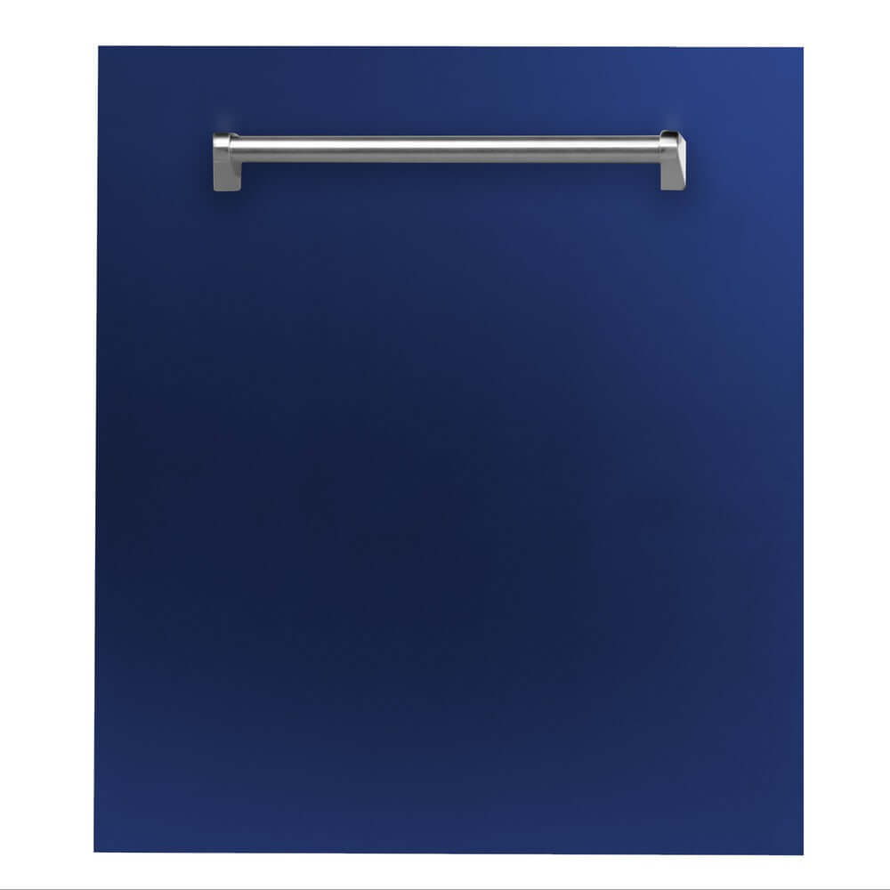 ZLINE 24 in. Dishwasher Panel in Blue Gloss with Traditional Handle