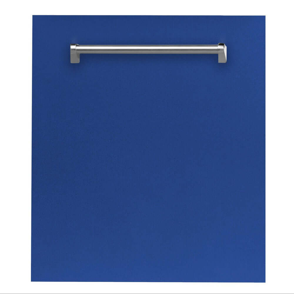 ZLINE 24 in. Dishwasher Panel in Blue Matte with Traditional Handle
