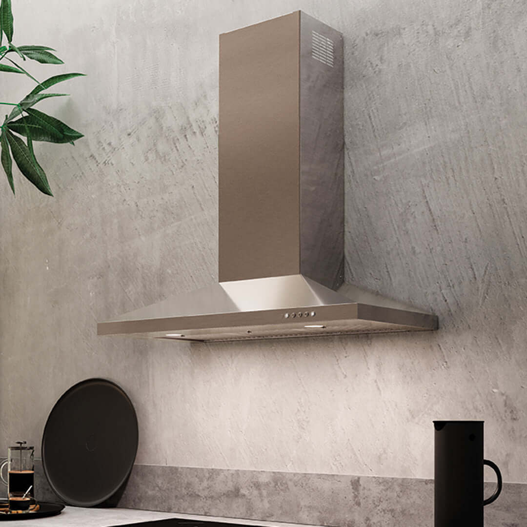 Faber Dama Wall Mount Range Hood With Sizing Options In Stainless Steel