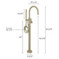 ZLINE Emerald Bay Bath Tub Filler in Champagne Bronze dimensional measurements