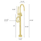 ZLINE Emerald Bay Bath Tub Filler in Polished Gold dimensional measurements