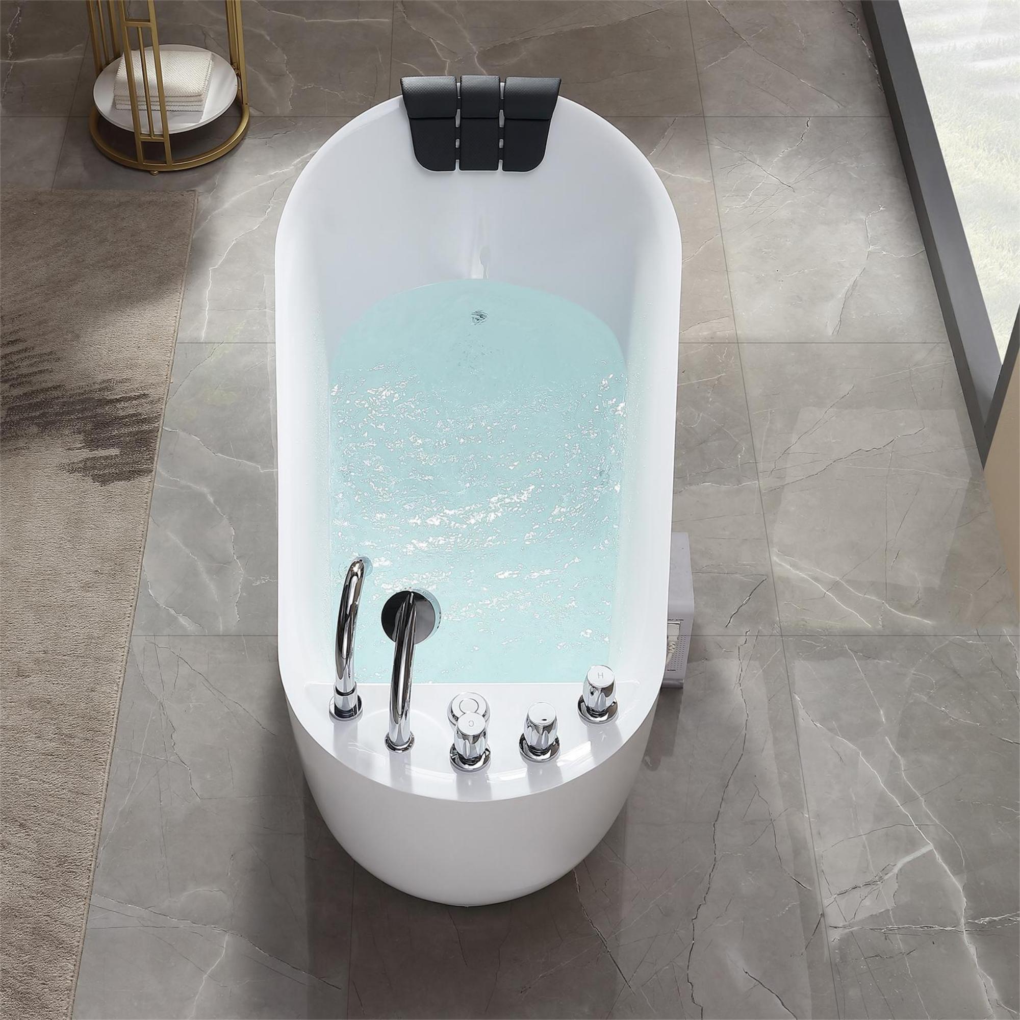 59 in. Whirlpool Freestanding Acrylic Bathtub-59AIS04