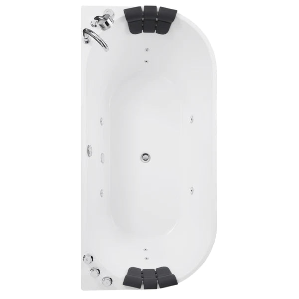 Empava 59 in. Freestanding Oval Jetted Hydromassage Bathtub in White Acrylic (59AIS06)