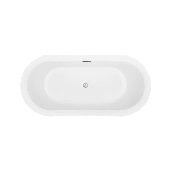 Empava 59 in. Freestanding Soaking Bathtub in White Acrylic (59FT1505)