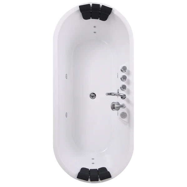 Empava 67 in. Freestanding Jetted Hydromassage Bathtub in White Acrylic (67AIS01)