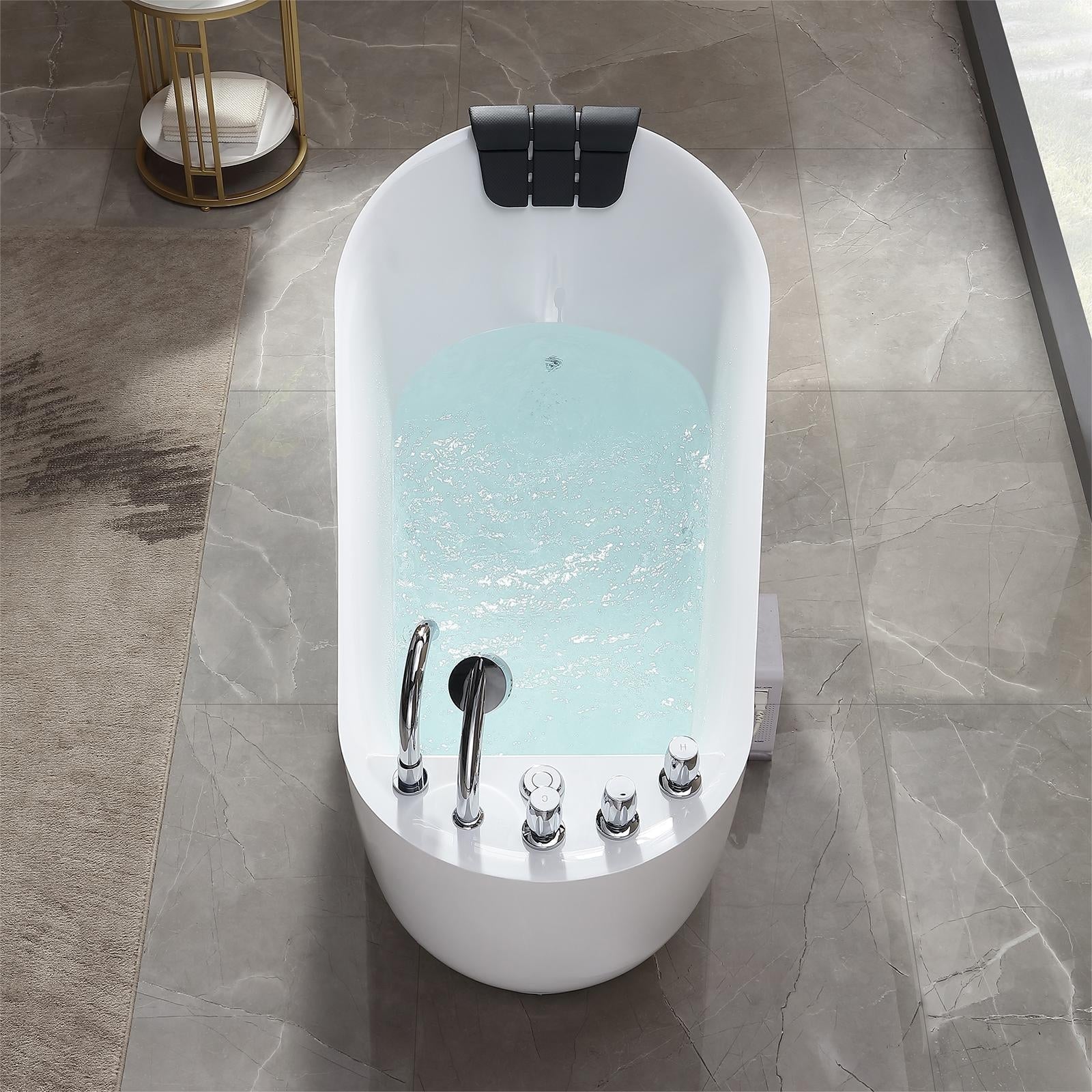 67 in. Whirlpool Freestanding Acrylic Bathtub-67AIS05
