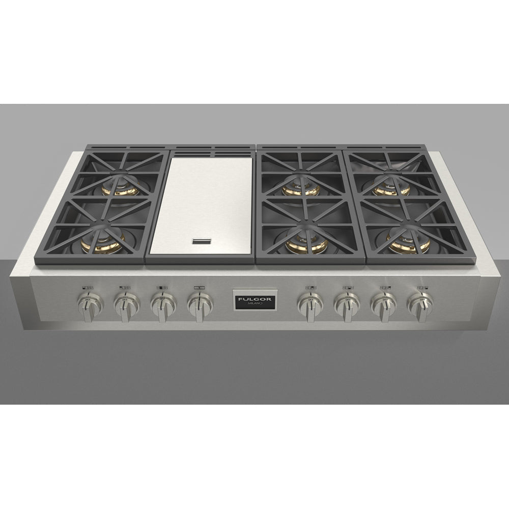 Fulgor Milano 48 in. 600 Professional Series All Gas Range Top (F6GRT486GS1)