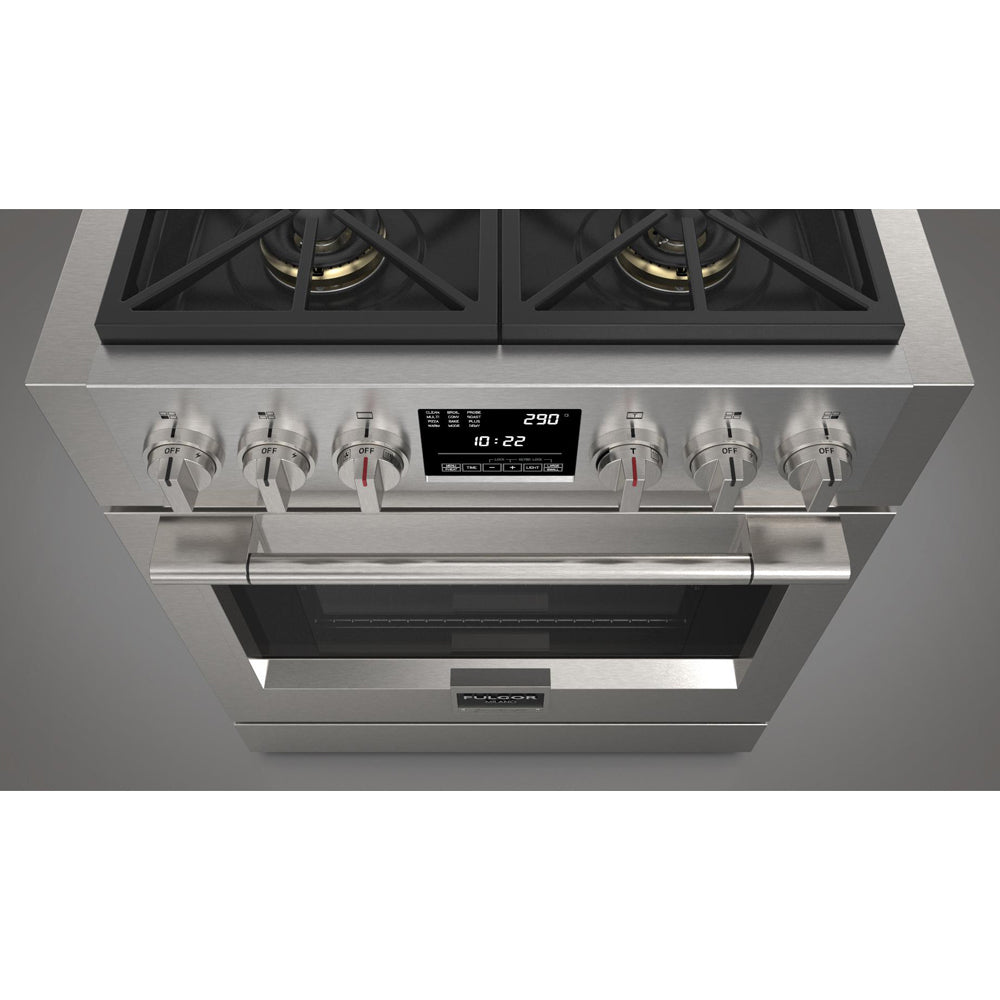 Fulgor Milano 30 in. 600 Series Dual Fuel Range with 4 Burners in Stainless Steel (F6PDF304S1)