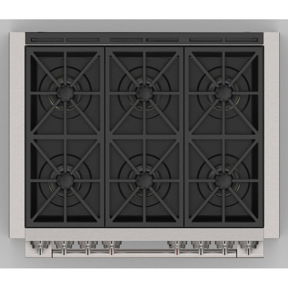 Fulgor Milano 36 in. 600 Series Dual Fuel Range with 6 Burners in Stainless Steel (F6PDF366S1)