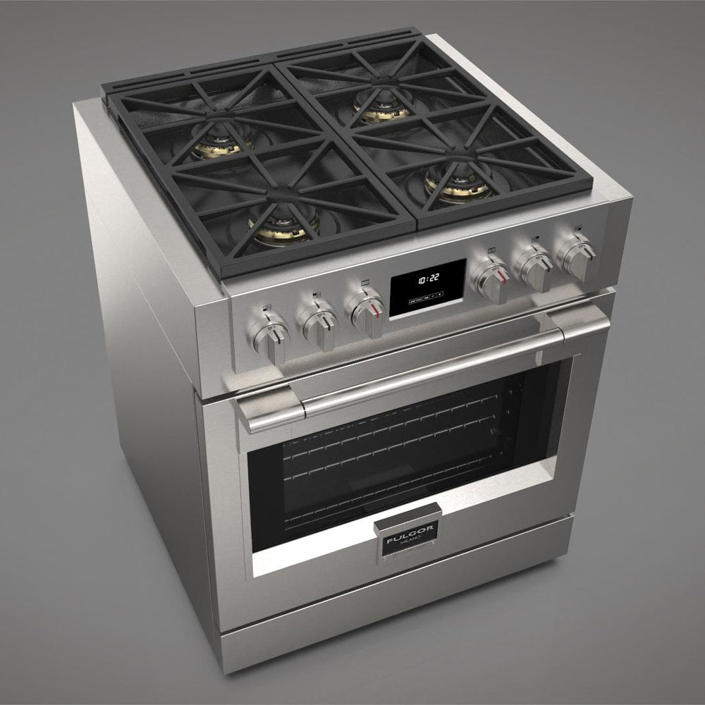 Fulgor Milano 30 in. 600 Series Pro All Gas Range with 4 Burners in Stainless Steel (F6PGR304S2)