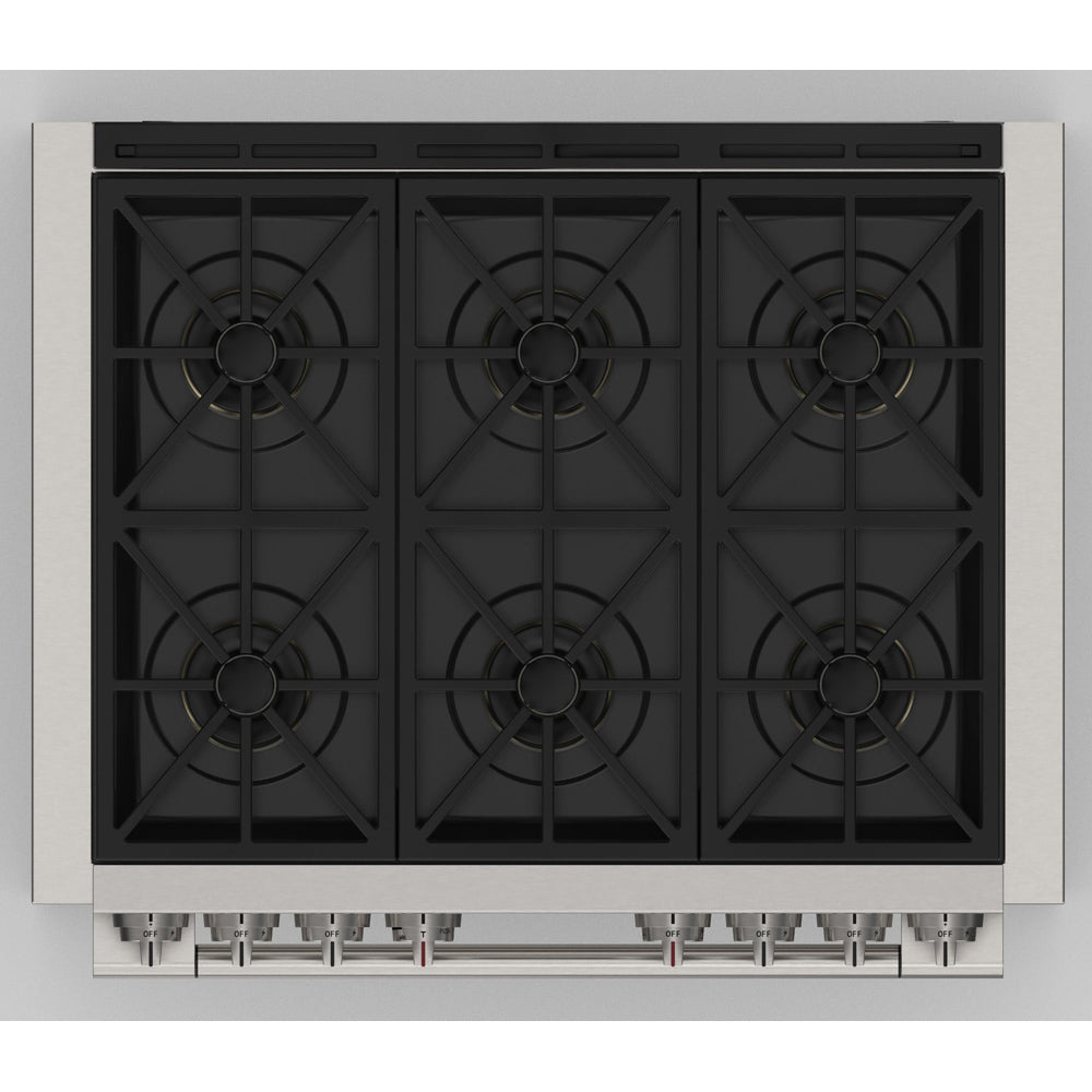 Fulgor Milano 36 in. 600 Series Pro All Gas Range with 6 Burners in Stainless Steel (F6PGR366S2)