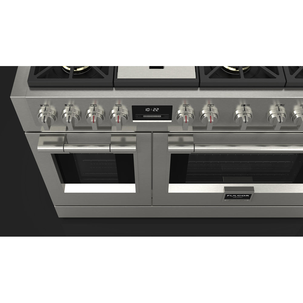 Fulgor Milano 48 in. 600 Series Pro All Gas Range with 6 Burners and Trilaminate Griddle in Stainless Steel (F6PGR486GS2)