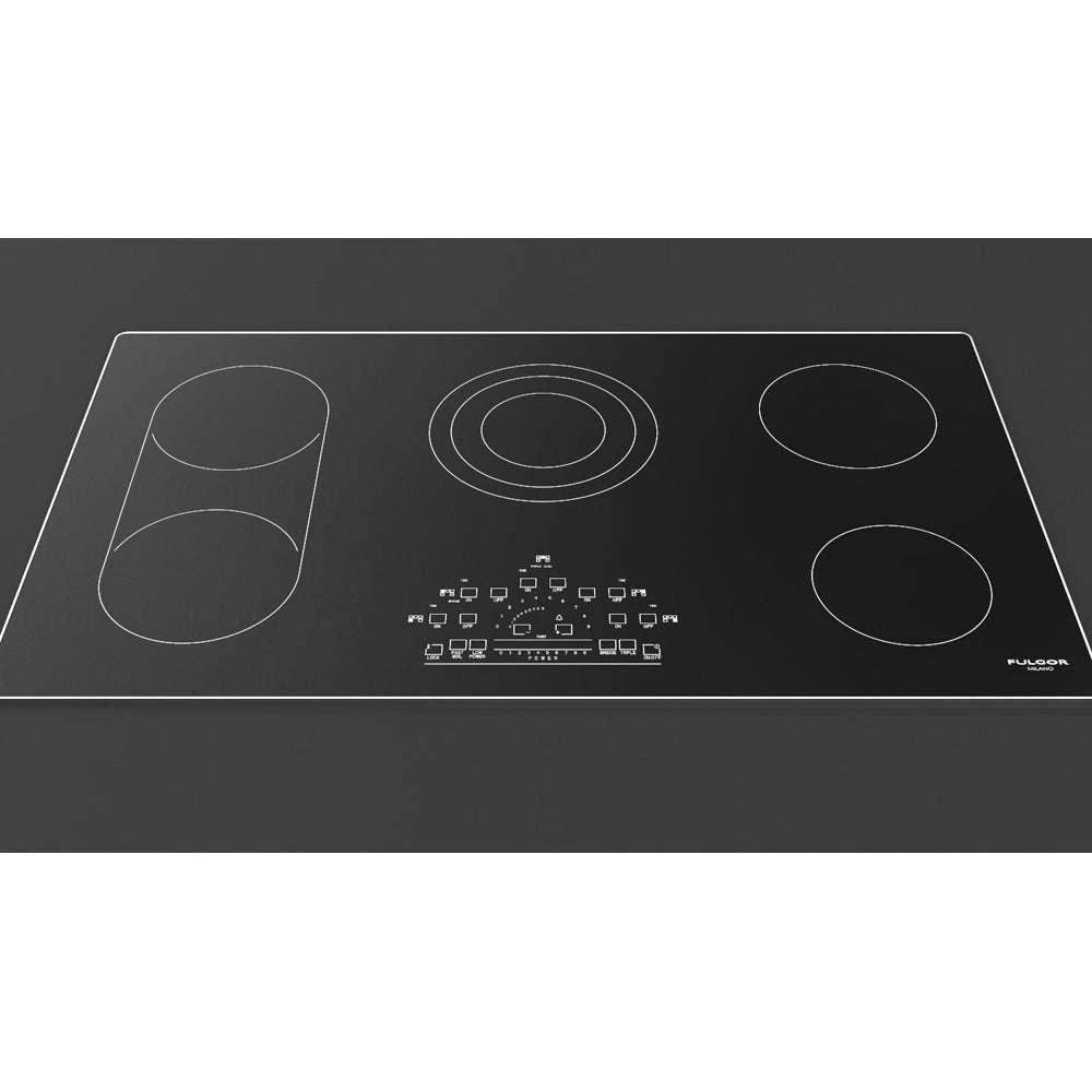 Fulgor Milano 36 in. 600 Series Electric Cooktop with 5 Burners and Glass Ceramic Cooktop in Stainless Steel (F6RT36S2)
