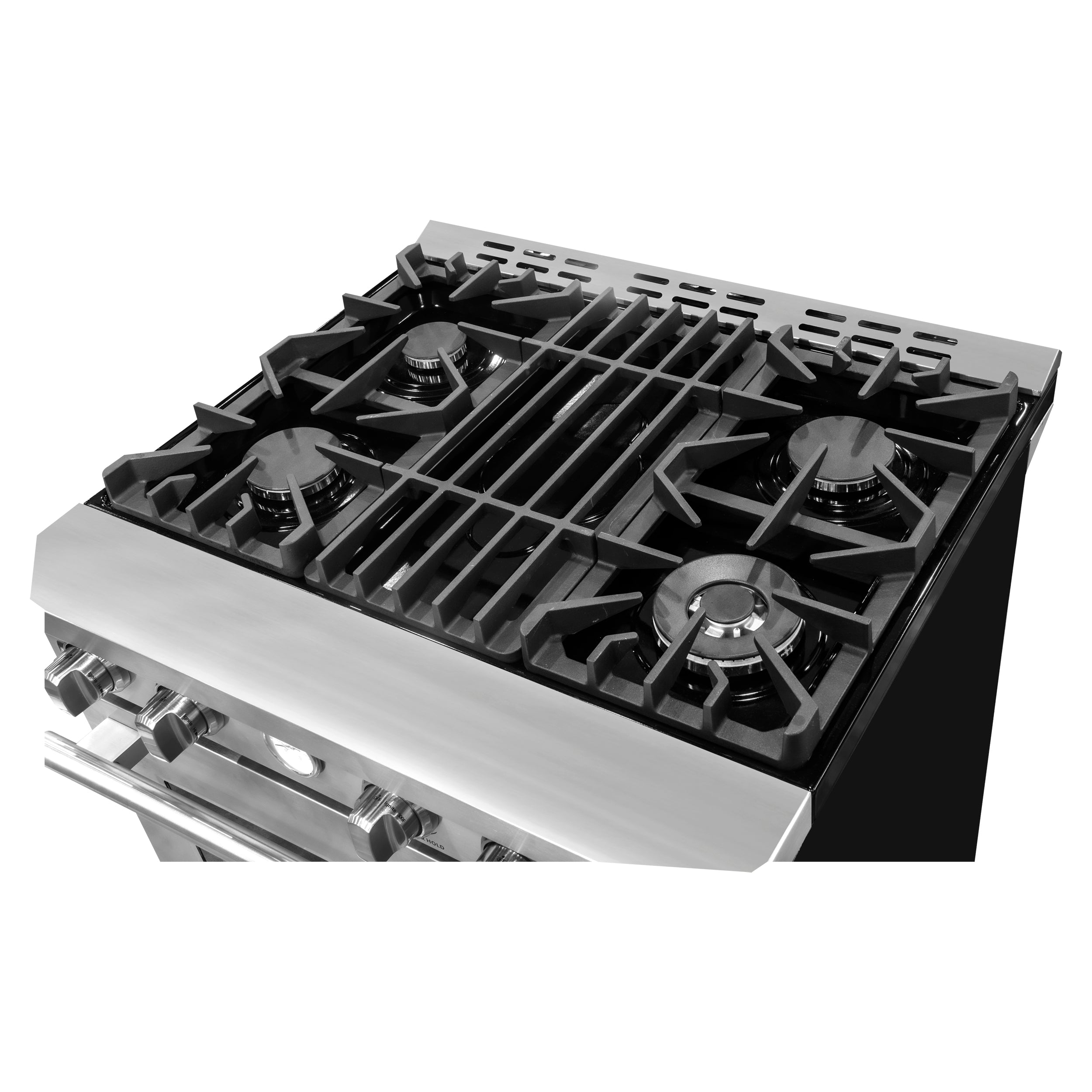 Forno Alta Qualita - 30 in. 4.62 cu. ft. Pro-Style Range with Gas Stove and Gas Oven in Stainless Steel (FFSGS6228-30S) Gas Cooktop Side Top View