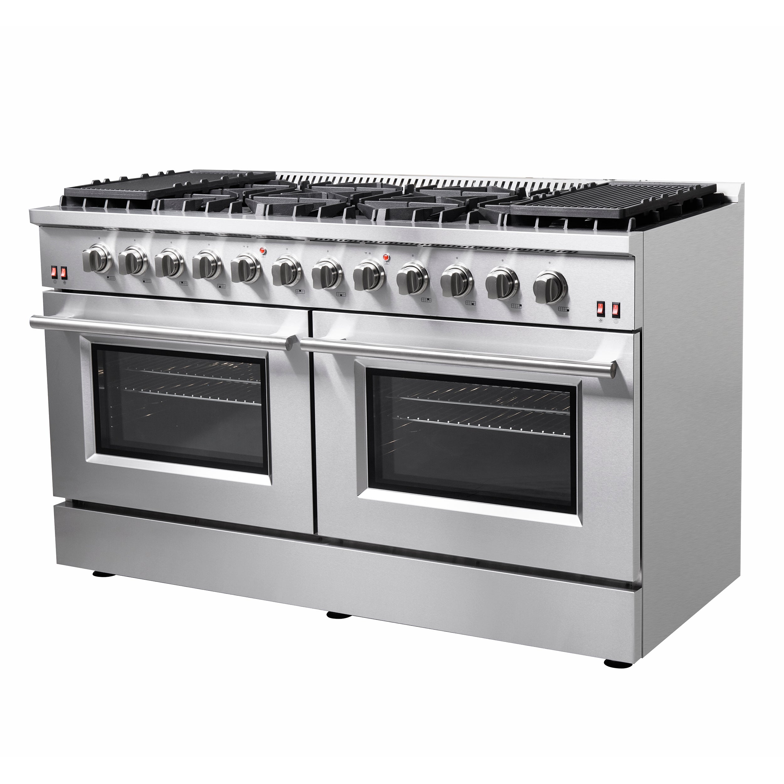 Forno Galiano - 60 in. 6.58 cu. ft Gold Professional Freestanding Range with Gas Stove and Gas Oven in Stainless Steel (FFSGS6244-60) Side View