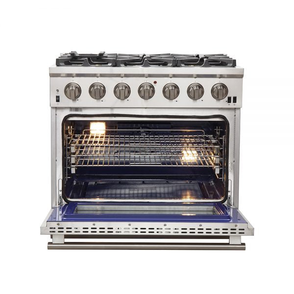 Forno Capriasca - 36 in. 5.36 cu. ft. Professional Freestanding Range with Gas Stove and Gas Oven (FFSGS6260-36)