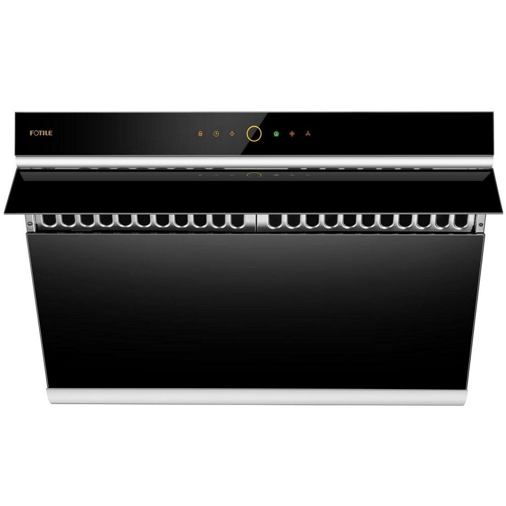 Fotile Slant Vent Series 36 in. 1000 CFM Wall Mount Range Hood with Motion and Touch Activation in Onyx Black (JQG9006)