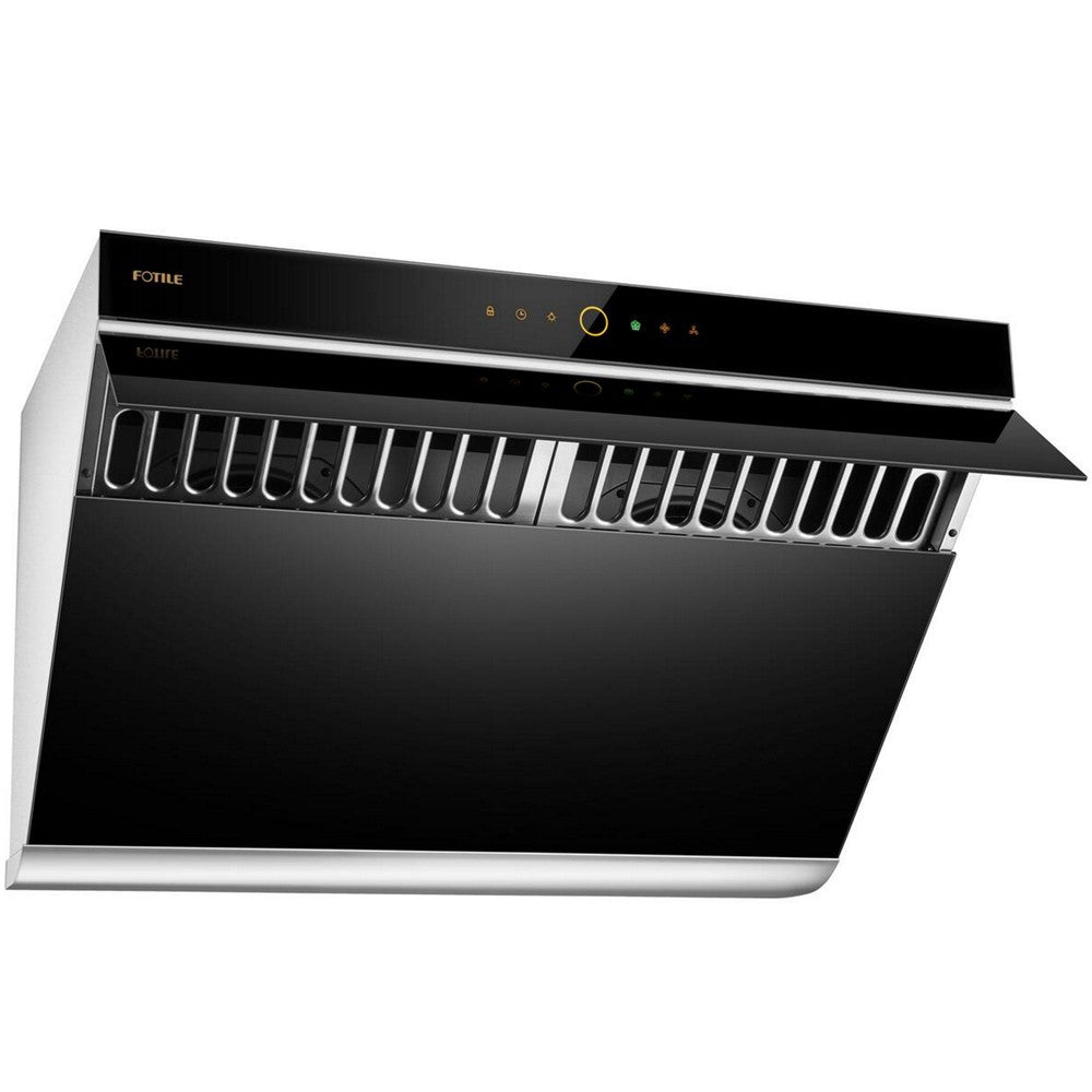 Fotile Slant Vent Series 36 in. 1000 CFM Wall Mount Range Hood with Motion and Touch Activation in Onyx Black (JQG9006)
