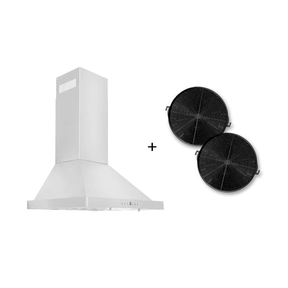 ZLINE 24 in. Recirculating Wall Mount Range Hood with Charcoal Filters in Stainless Steel (KB-CF-24) 