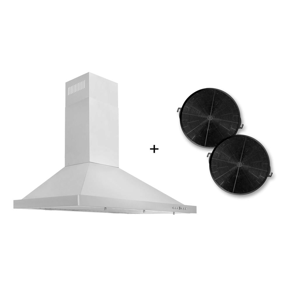 ZLINE 30 in. Recirculating Wall Mount Range Hood with Charcoal Filters in Stainless Steel (KB-CF-30) main image.