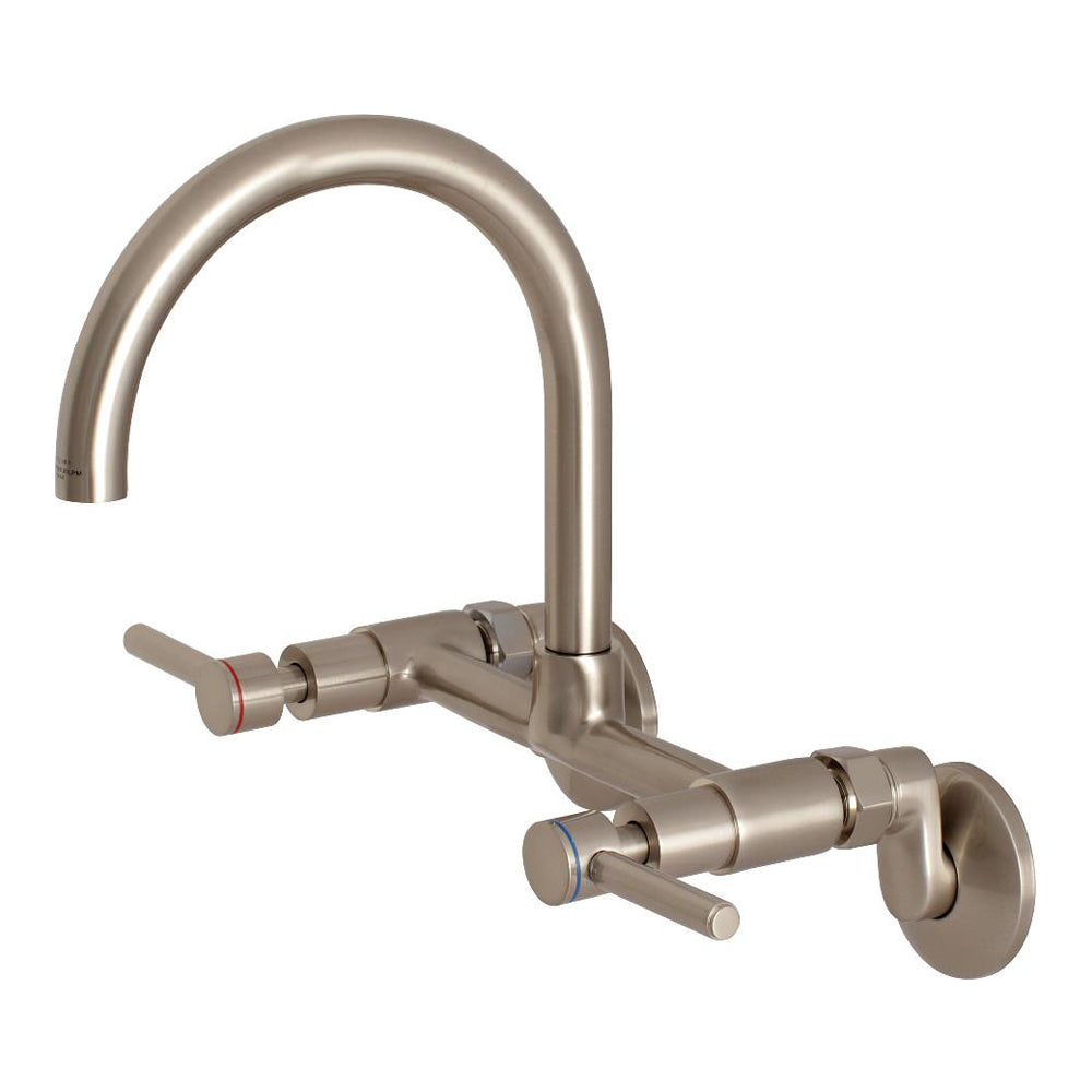 Kingston Brass Concord 8 in. Adjustable Center Wall Mount Kitchen Faucet (KS814)