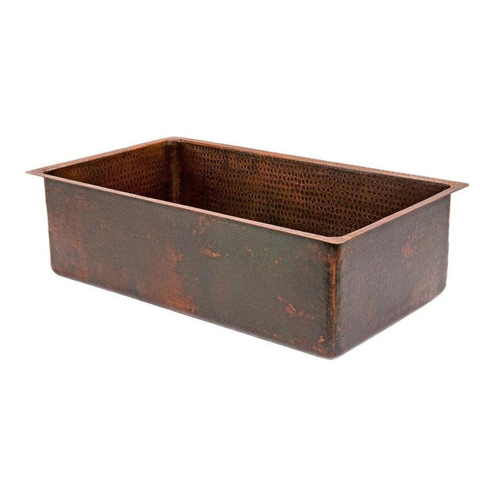 Premier Copper Hammered Copper Single Basin Kitchen Sink