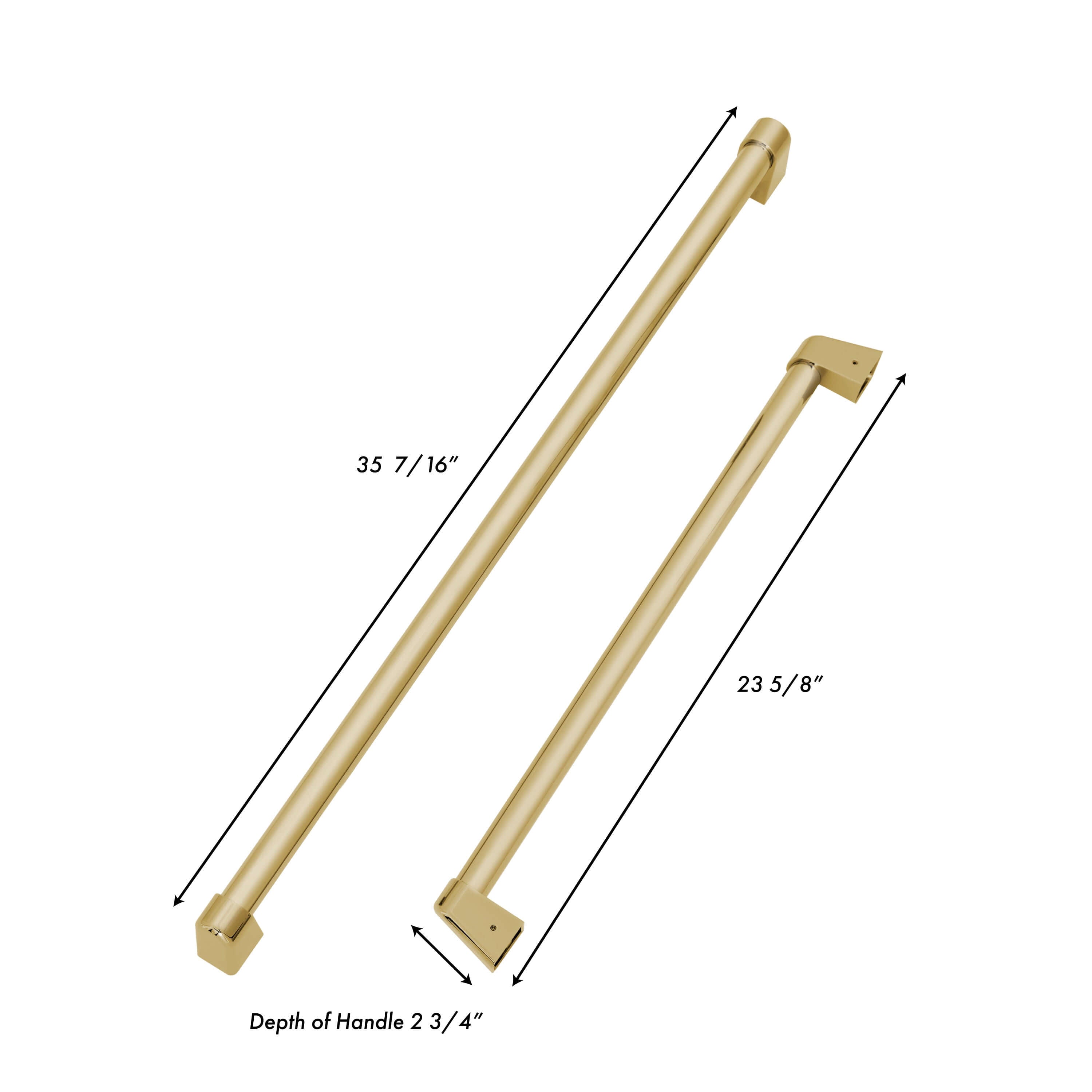 ZLINE Autograph Edition 30 in. Built-in Refrigerator Handles with Accents for RBIV-30 dimensional diagram with measurements.