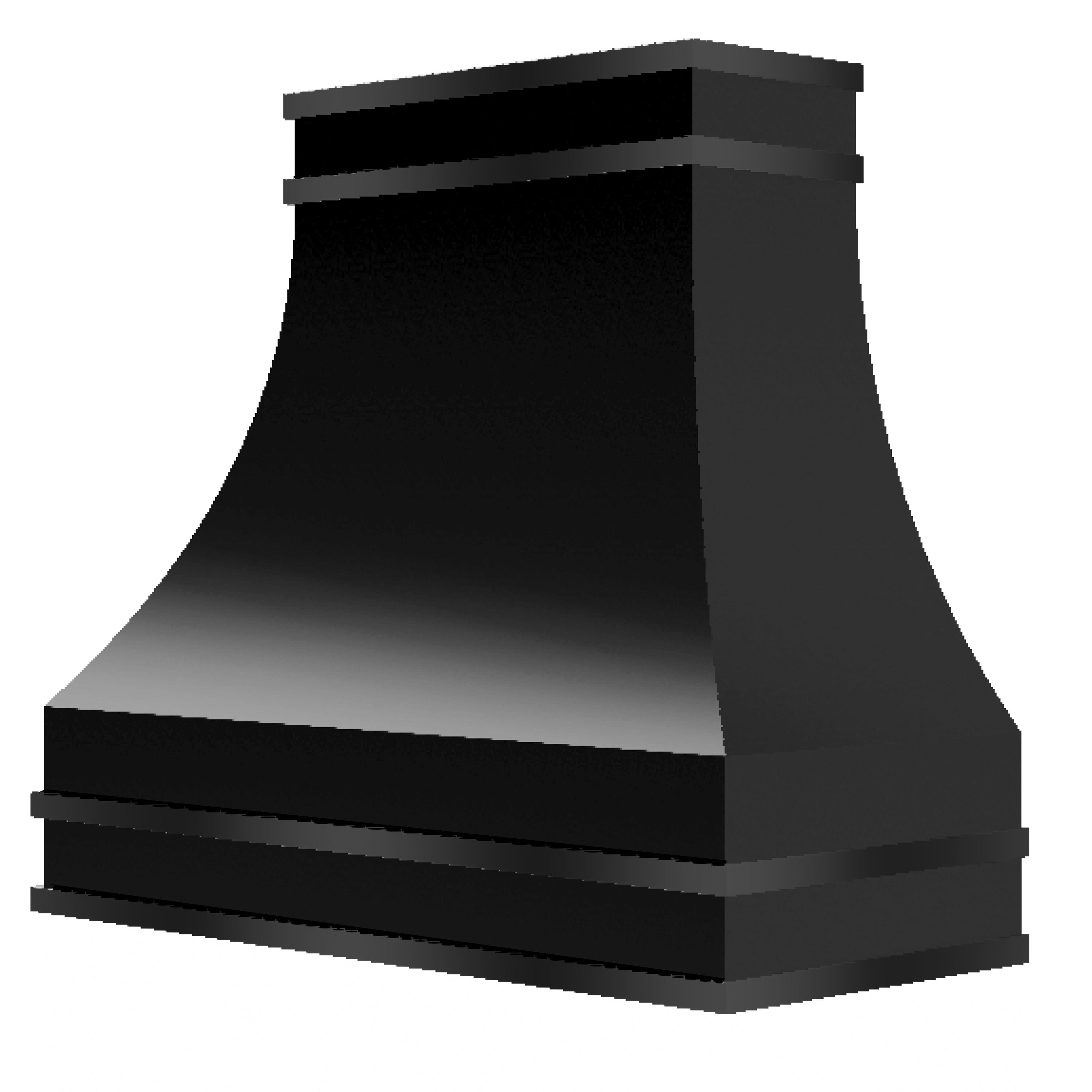 Kitchen Kandy Stockard Collection Wall Mount Range Hood with ZLINE Insert in Black Steel with Accents and Size Options (STK-BL)