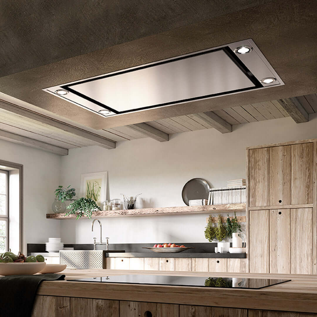 Faber Stratus Isola Stainless Steel Island Mount Range Hood With Size Options