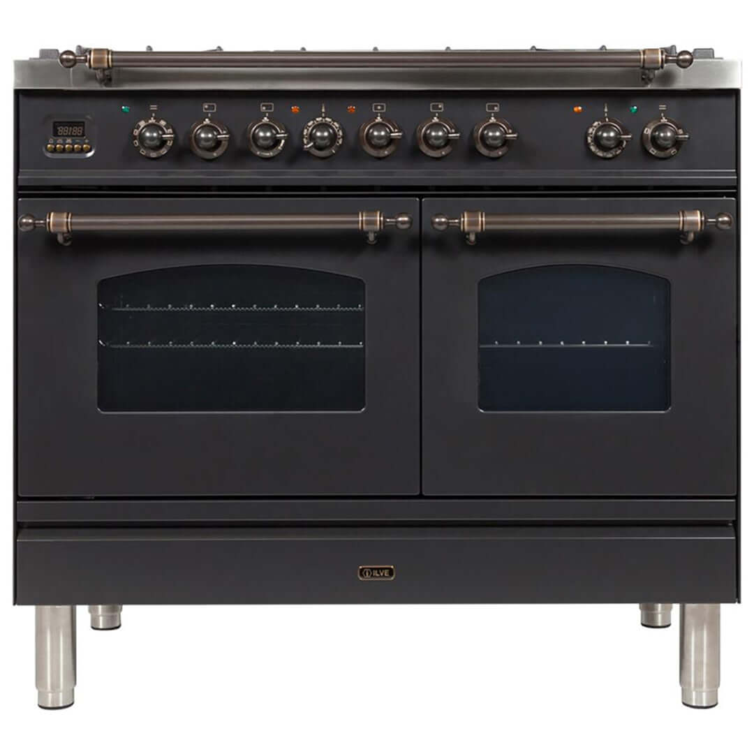 ILVE 40 in. Nostalgie Dual Fuel Range with Griddle and Color and Gas Options (UPDN100FDM)