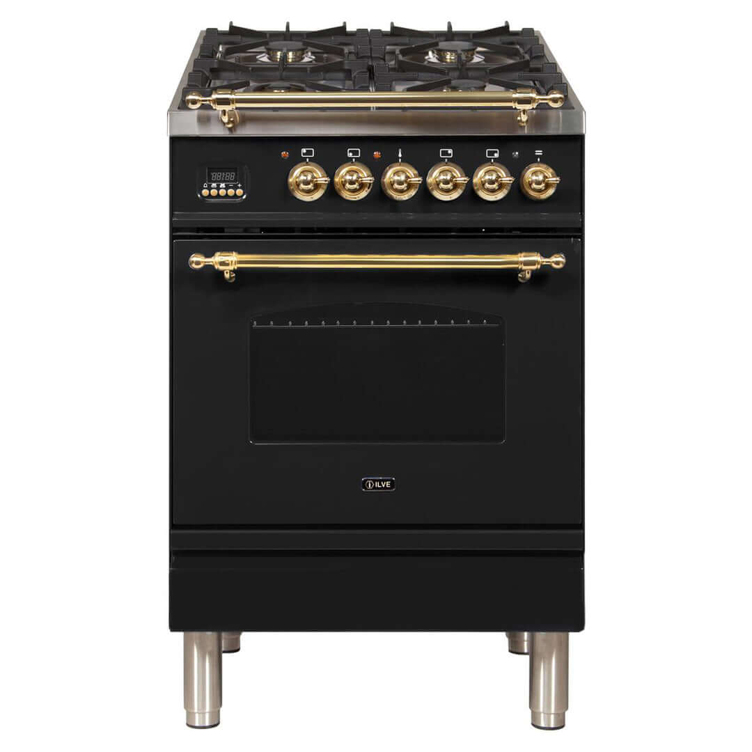ILVE 24 in. Nostalgie Series Freestanding Dual Fuel Range with Color and Gas Options (UPN60DMP)