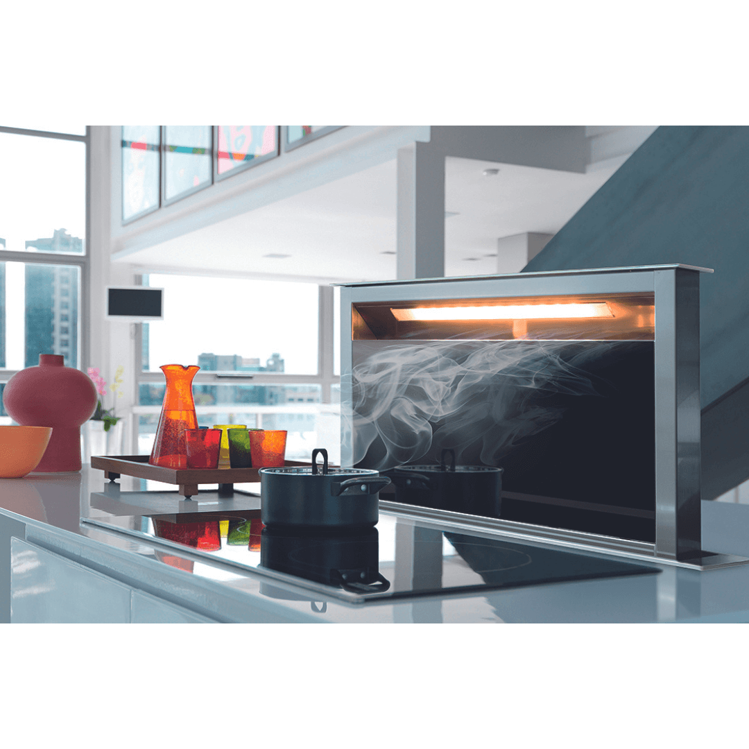Faber Scirocco Lux Downdraft Range Hood With Size Options In Stainless Steel