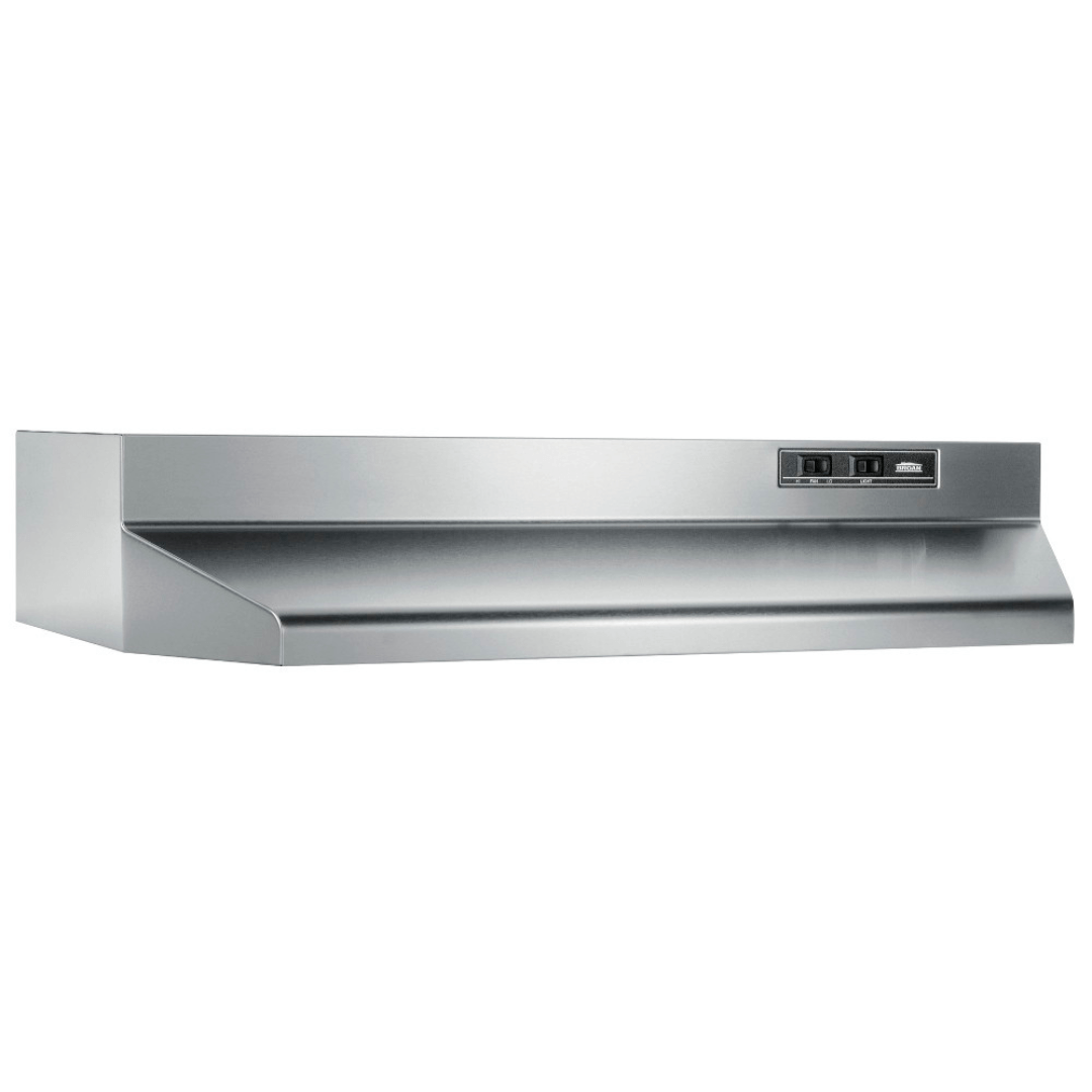 Broan 40000 Series 30-in. Ducted Under Cabinet Range Hood, with 210 MAX Blower CFM in Stainless Steel (403004)