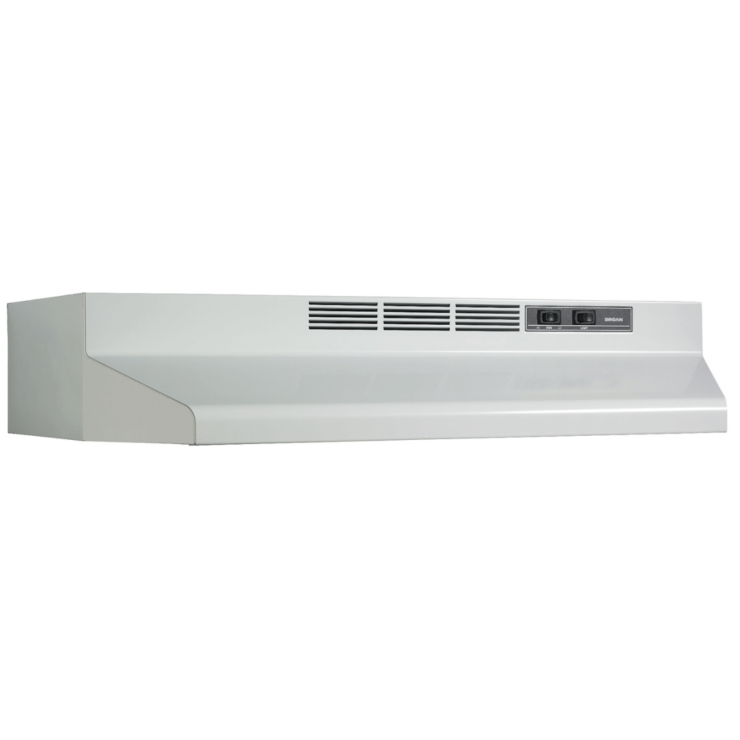 Broan F40000 Series 24 In. 4-Way Convertible Under Cabinet Range Hood with Light In White (F402401)