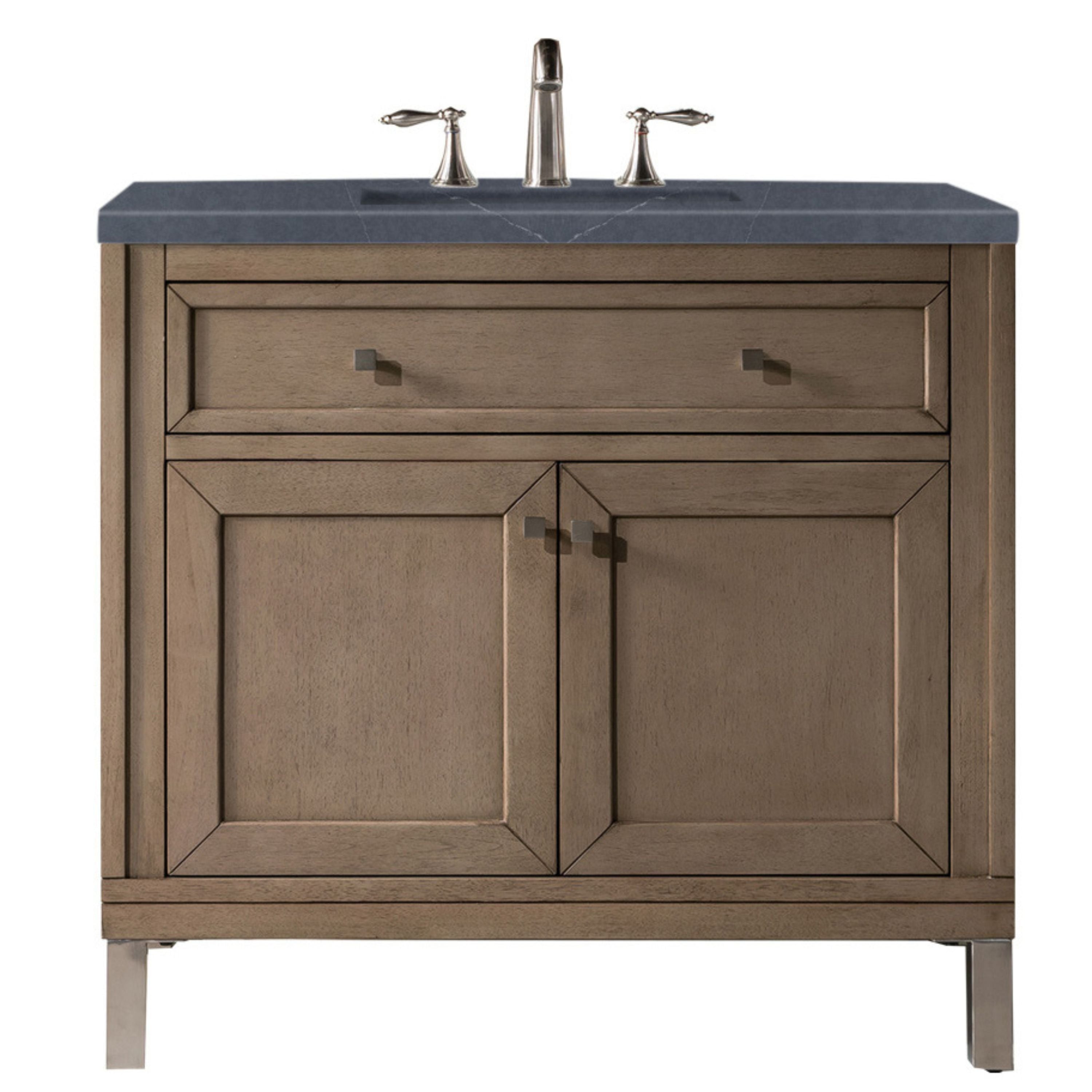 James Martin Vanities Chicago Collection 36 in. Single Vanity in Whitewashed Walnut with Countertop Options