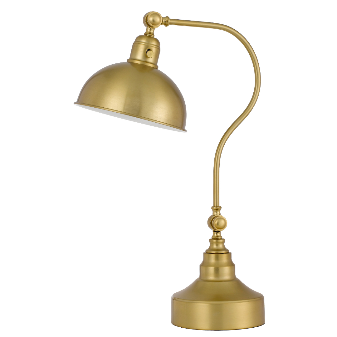 Cal Lighting Industrial Adjustable Metal Downbridge Desk Lamp With Half Dome Metal Shade