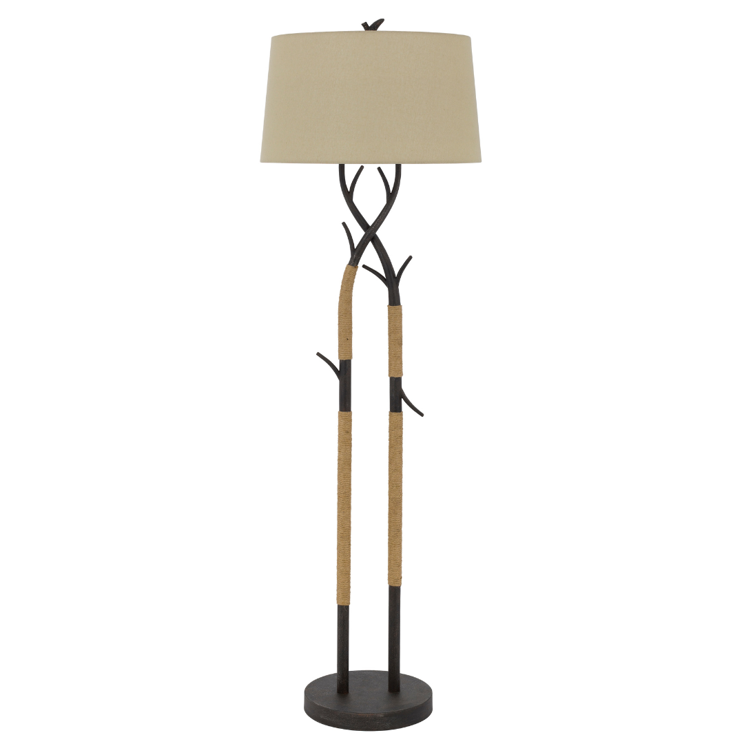 Cal Lighting Pecos Metal Tree Branch Floor Lamp With Wrapped Ropes