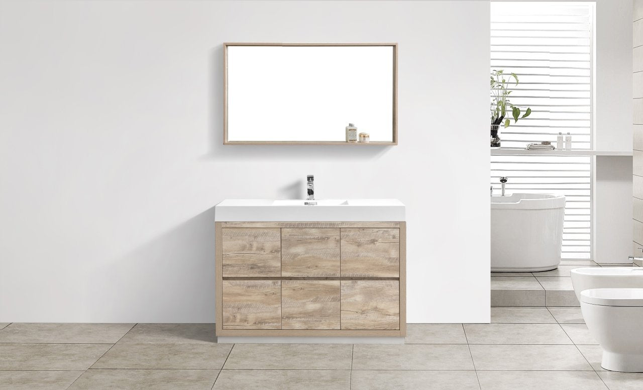 Bliss 48" High Gloss White Free Standing Modern Bathroom Vanity - Rustic Kitchen & Bath - Vanities - KubeBath