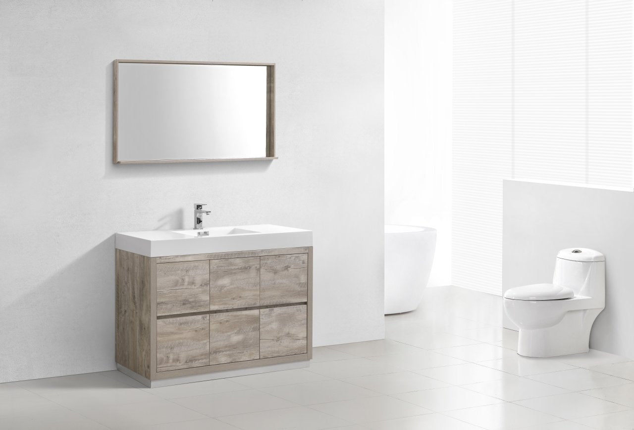 Bliss 48" High Gloss White Free Standing Modern Bathroom Vanity - Rustic Kitchen & Bath - Vanities - KubeBath