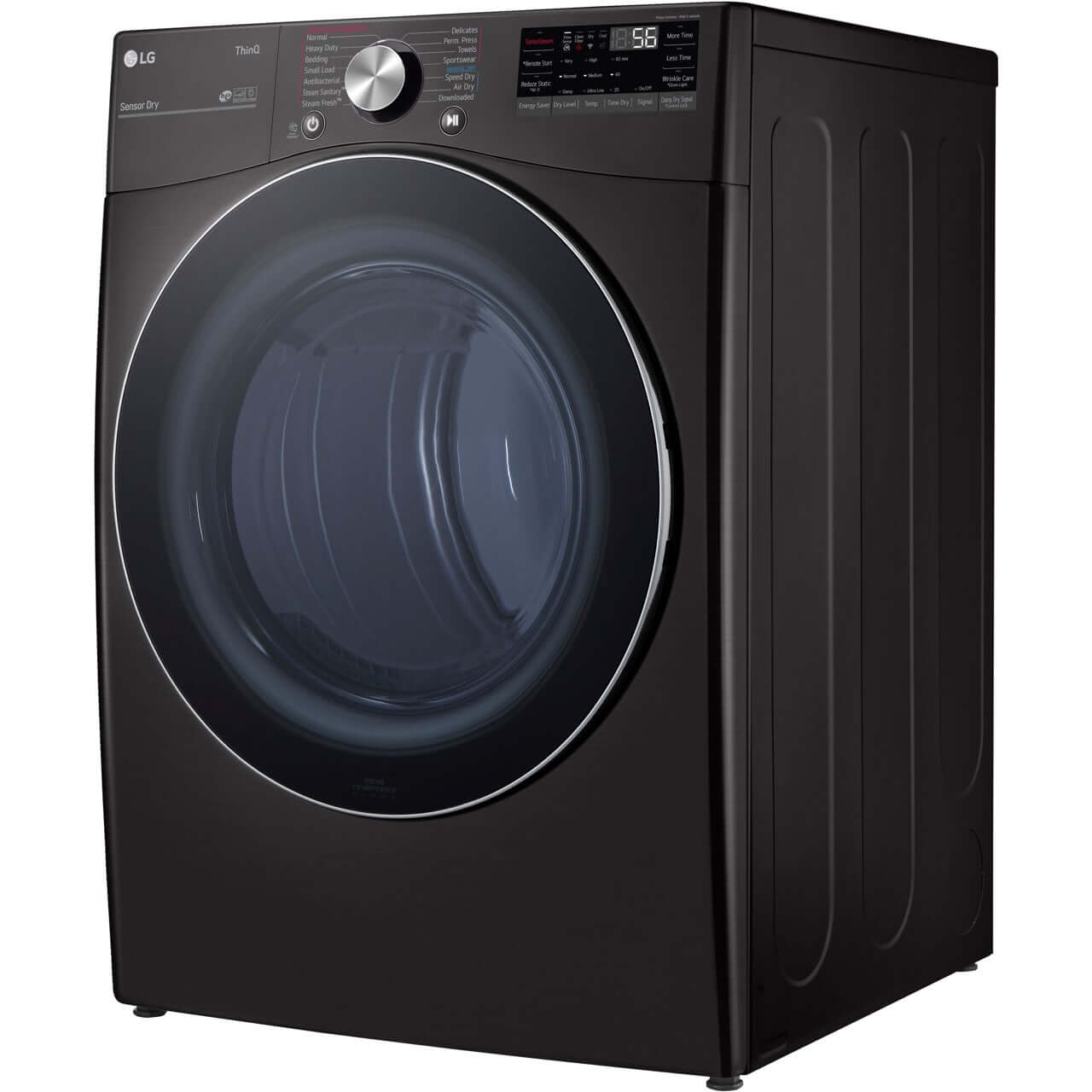 LG 27 In. 7.4-Cu. Ft. Front Load Electric Dryer with TurboSteam and Built-In Intelligence in Black Steel (DLEX4200B)