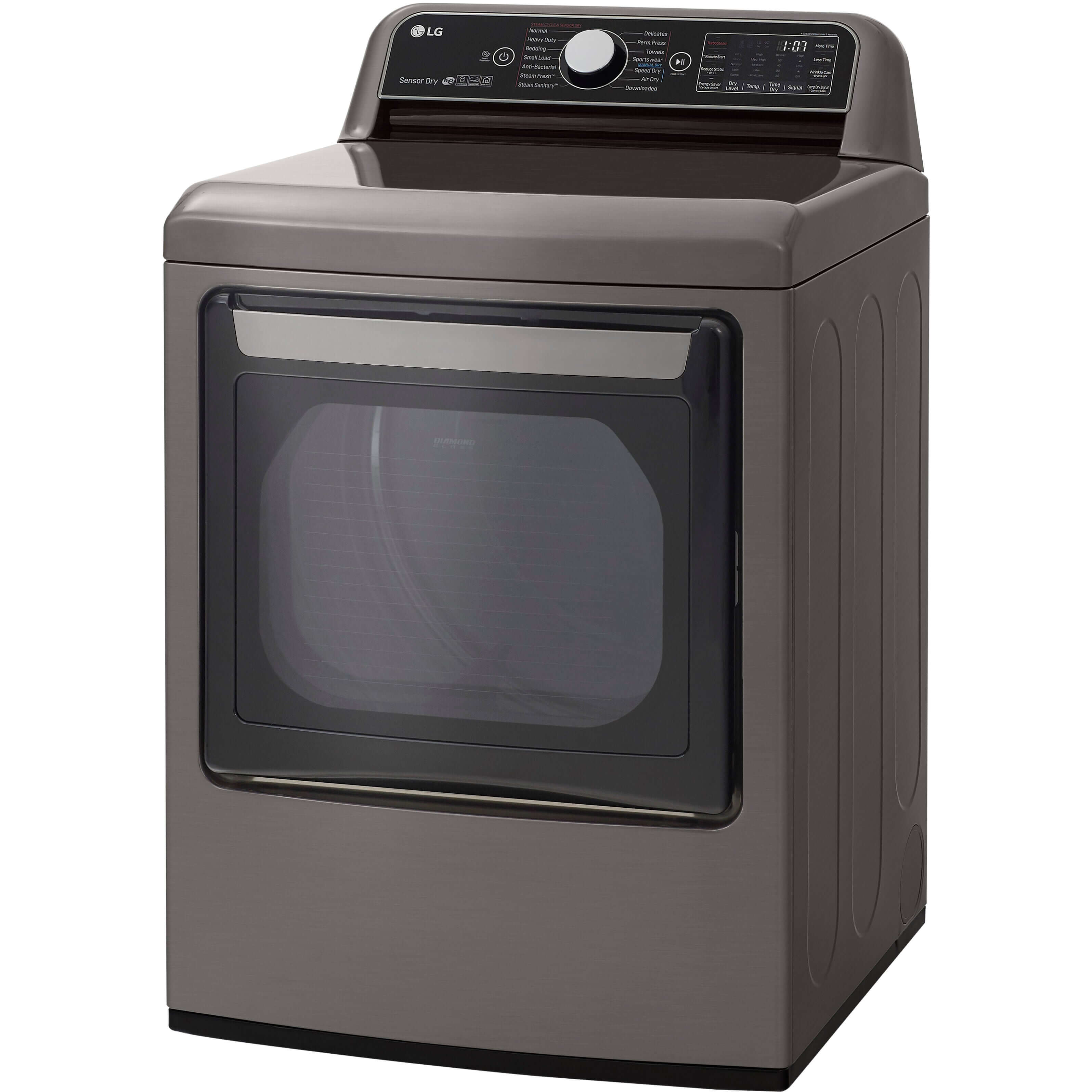 LG 27 Inch Smart wi-fi Enabled Electric Dryer with TurboSteam In Graphite Steel 7.3 cu. ft. (DLEX7800VE)