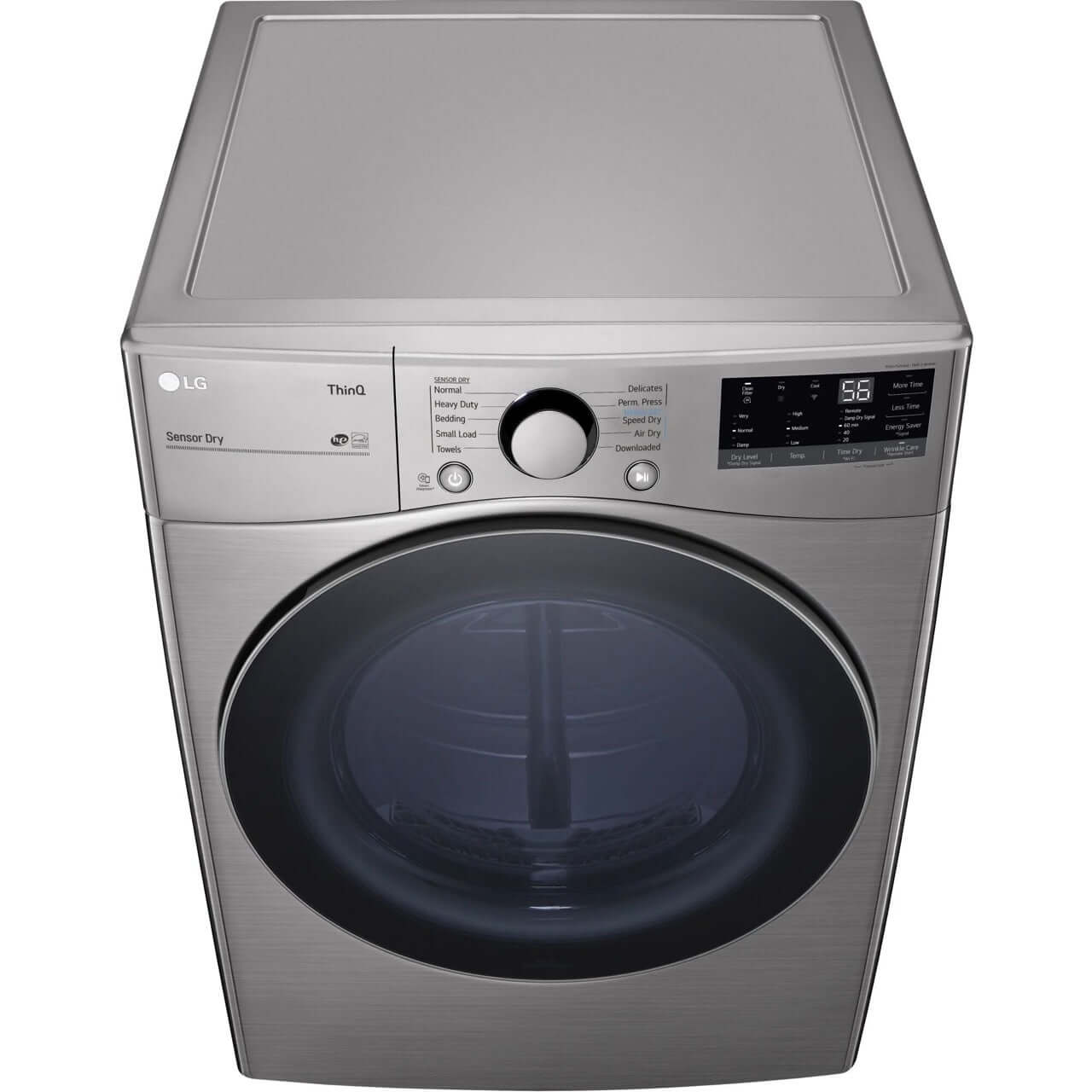 LG 27 In. 7.4-Cu. Ft. Front Load Gas Dryer with Built-In Intelligence in Graphite Steel (DLG3601V)