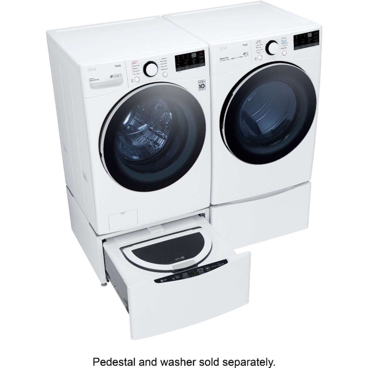 LG 27 In. 7.4-Cu. Ft. Front Load Gas Dryer with Built-In Intelligence in White (DLG3601W)