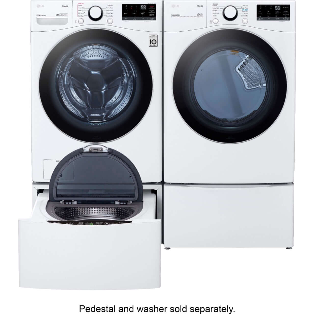 LG 27 In. 7.4-Cu. Ft. Front Load Gas Dryer with Built-In Intelligence in White (DLG3601W)