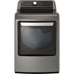 LG 7.3-Cu. Ft. Ultra Large Capacity Smart wi-fi Enabled Rear Control Gas Dryer with EasyLoad Door in Graphite Steel (DLG7401VE)