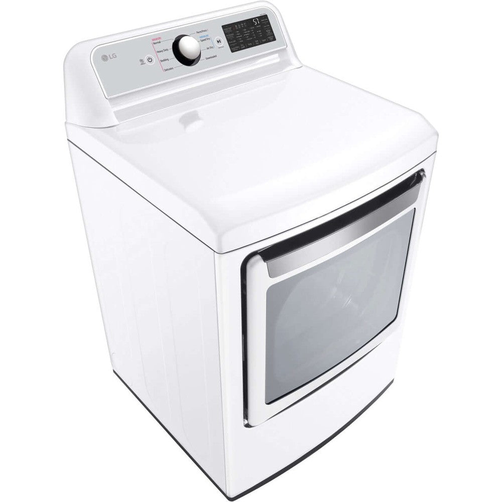 LG 7.3-Cu. Ft. Ultra Large Capacity Smart wi-fi Enabled Rear Control Gas Dryer with EasyLoad Door in White (DLG7401WE)