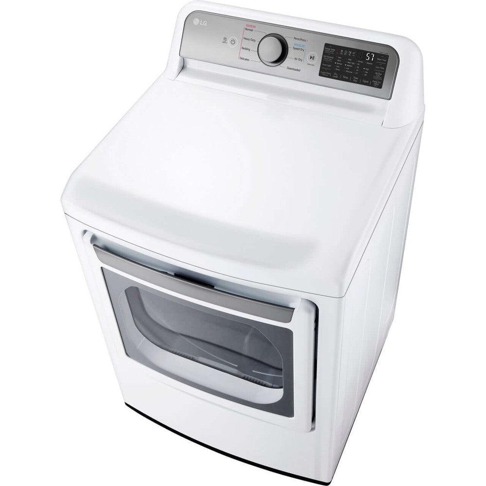 LG 7.3-Cu. Ft. Ultra Large Capacity Smart wi-fi Enabled Rear Control Gas Dryer with EasyLoad Door in White (DLG7401WE)